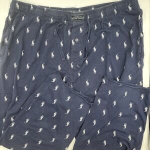Polo Ralph Lauren Pajama Pants All Over Pony Navy Lightweight Mens XL *Short 27"